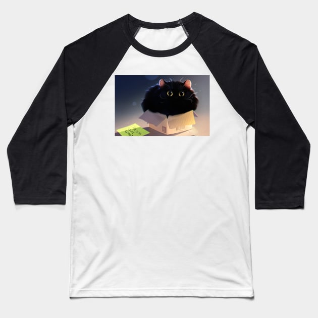 cat, please dont open Baseball T-Shirt by blackkitten